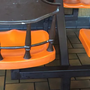 Dirty tables and chairs
