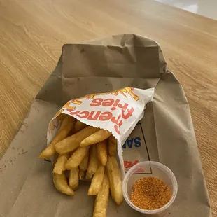 Fries with a side of season salt