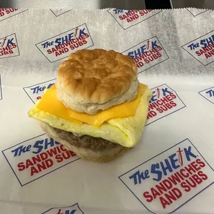 a sausage and egg sandwich