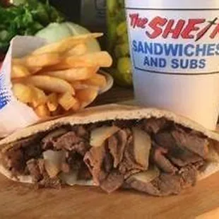 a sandwich and fries