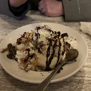 a plate of ice cream sundae