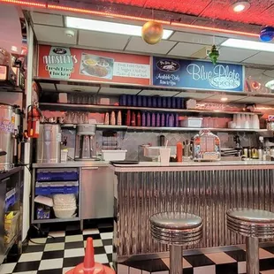 a man sitting at the counter