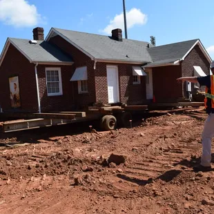 The home being moved for the second time in its history, on July 31, 2020.