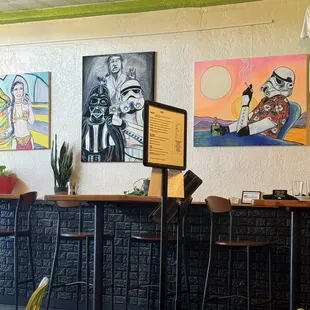 Example of the art decorating the shop restaurant