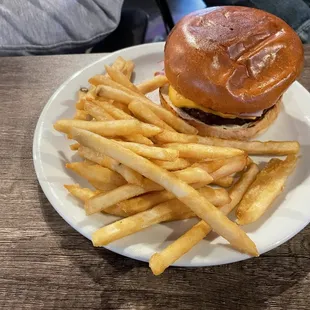 Burger and fries
