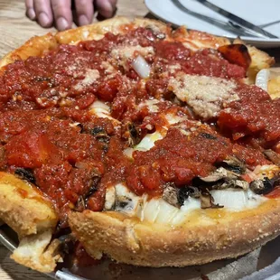 Old Town Pizza - deep dish - ok, but didn&apos;t love - wouldn&apos;t order again