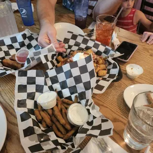 a family eating at a restaurant