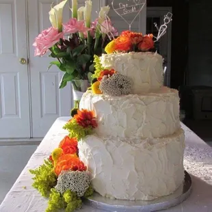a three tiered wedding cake