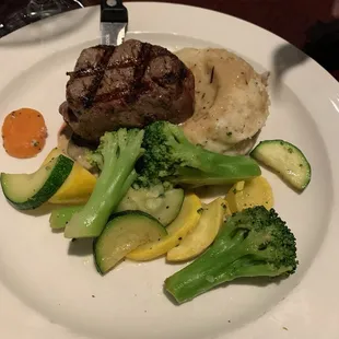 Filet Mignon - the parentals each ordered - rare of course- stated it was &quot;cooked to perfection&quot;