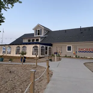 the front of the building