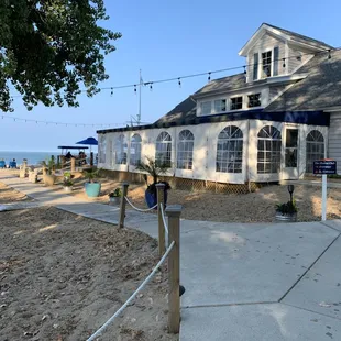 the front of the building