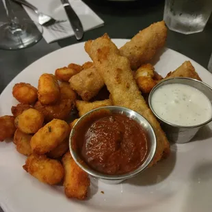 Mozzarella and cheese curds