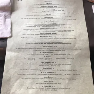 Menu (front)