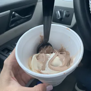 Hardly gave us any ice cream! Not at all what I'd heard!