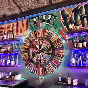 a colorful clock on the wall