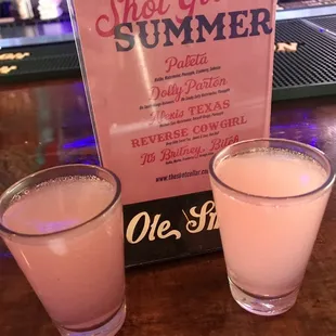 two glasses of pink drink