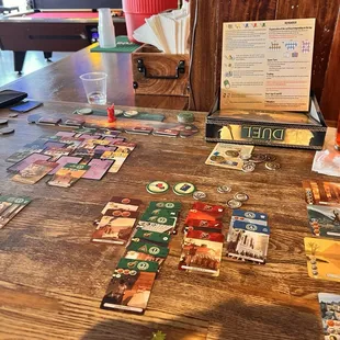 "7 wonders Duel" game we played all afternoon / evening. Such great vibes