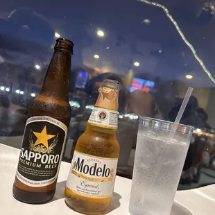 Sapporo and modelo beer