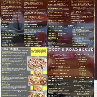 Takeout menu