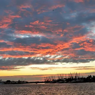 a colorful sunset over the water