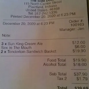 Local beer $4 each, $6 SITM cocktail, and breaded pork tenderloin basket with tater tots  $9.50