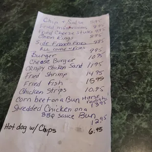 This and the board listing the pizza was the menu.