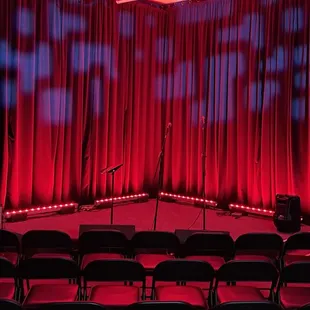 Stage with new curtains and lights