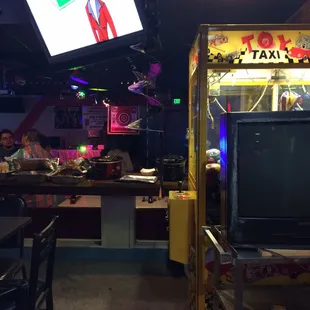 a television in the background