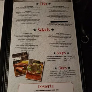 a menu for a restaurant