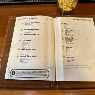 Cocktail menu June 2023