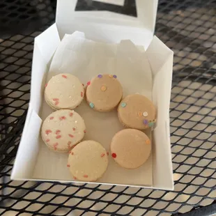 Salted Caramel and Espresso flavored macarons