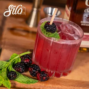 a blackberry and mint cocktail