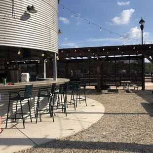 the outside seating area