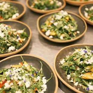 a variety of salads