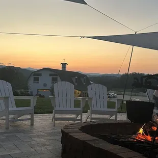 Enjoying wine on the patio