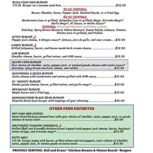 Burgers and Fern Favorites