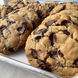 Salted Brown Butter Dark Chocolate Chip Cookies