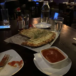 Cheese on a pizza basically.  Served with marinara.  It was delish.