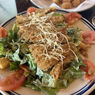 Caesar Salad with Crispy Chicken