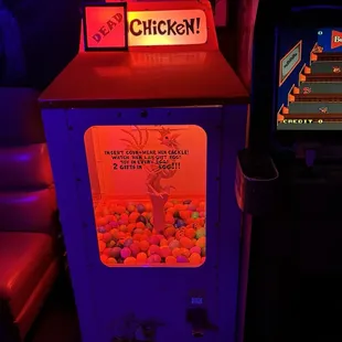 My favorite thing about this bar. .25 and you get a little egg that has a toy and funny saying in it.