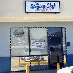 the front of the restaurant