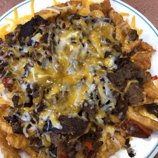 Philly cheese steak fries