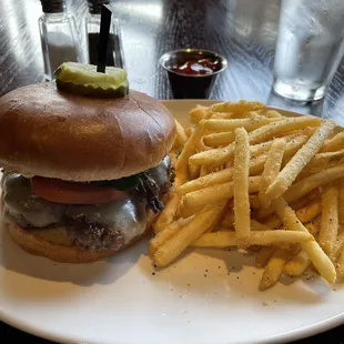 Great burger and fries.