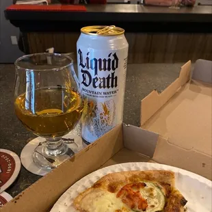 Pair some Avers Pizza next door with some delicious beer &amp; Liquid Death &amp;
