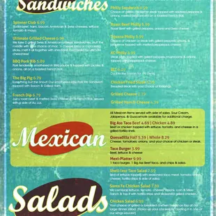 menu