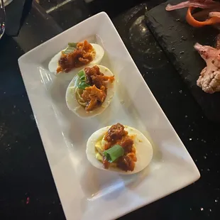 Buffalo Chicken deviled eggs