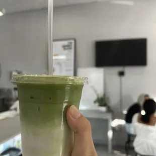Iced matcha latte