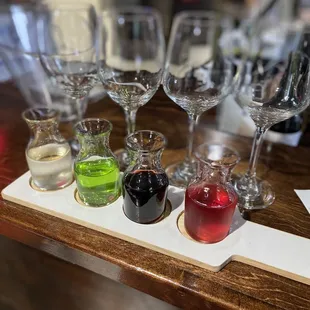 a variety of wine glasses