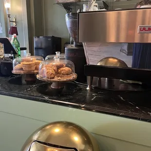 pastries and coffee machines