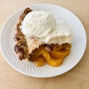 Peach Pie Slice with their yummy vanilla ice cream